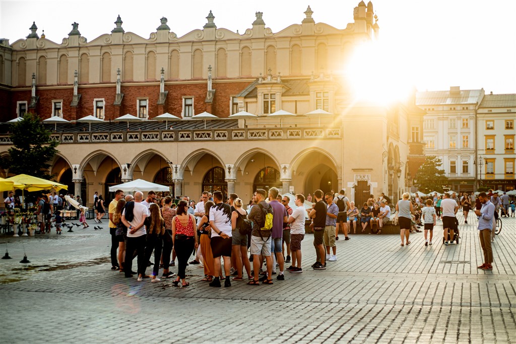 sundown at main Market Krakow